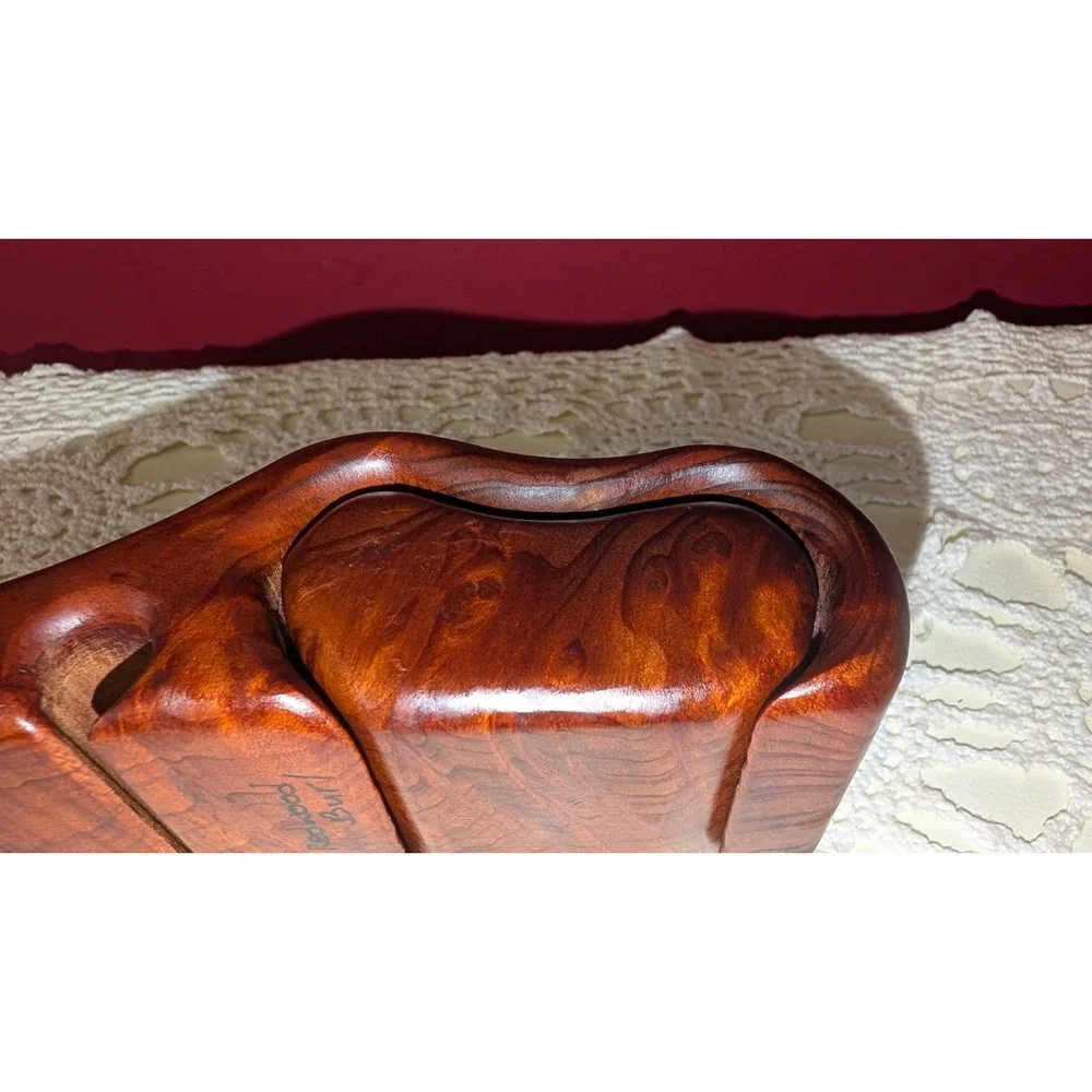 Vintage Fred Marilyn Buss Redwood Burl Puzzle Box MCM Organic Sculptural Jewelry